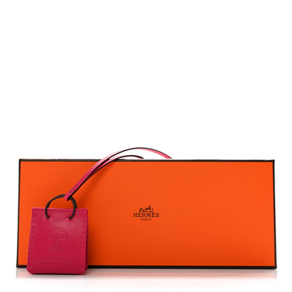 Hermes Milo Lambskin Swift Shopping Bag Charm Rose Mexico 4 of 4
