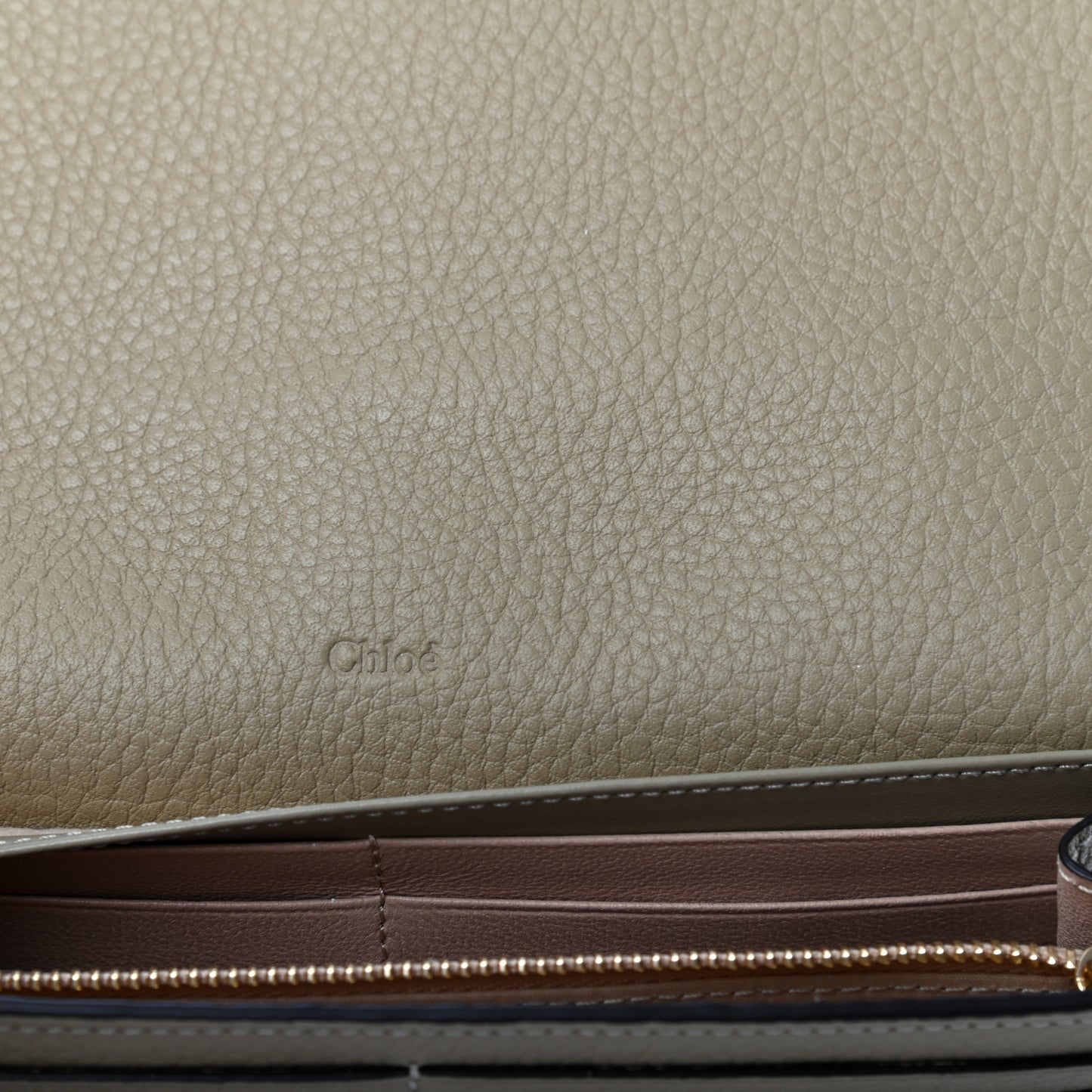 Calfskin Alphabet Long Wallet Sage