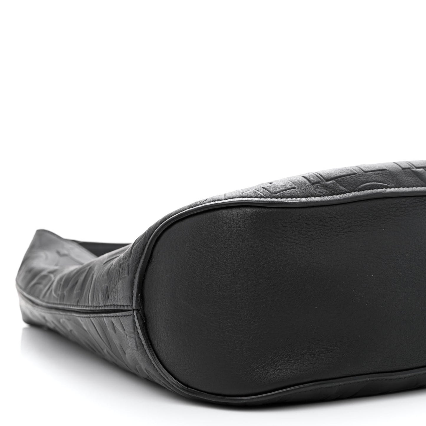 Calfskin Embossed Gancini Margot Hobo Black