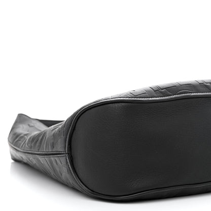 Salvatore Ferragamo Calfskin Embossed Gancini Margot Hobo Black 9 of 11