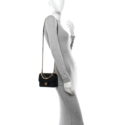 Chanel Shiny Lambskin Quilted Pearl Twist Mini Square Flap Black 2 of 13