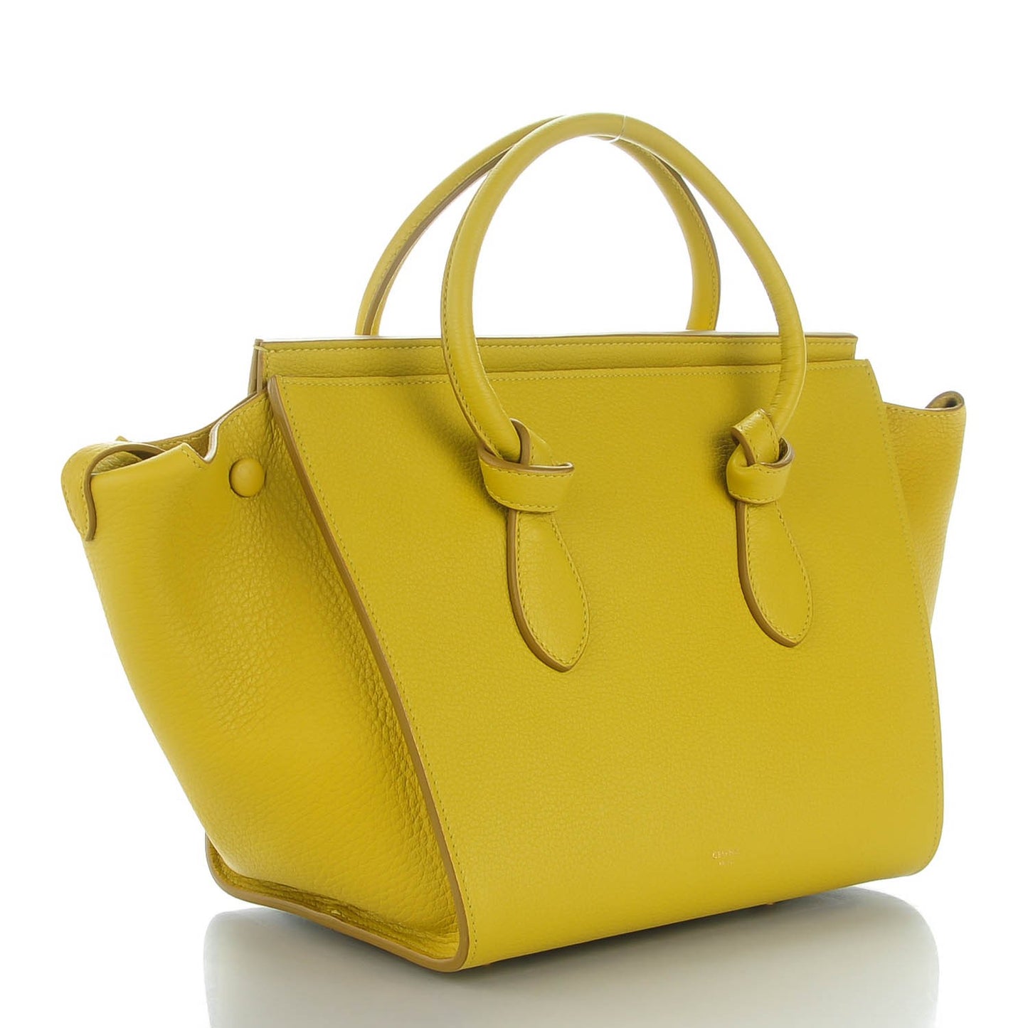 Crisped Calfskin Mini Tie Knot Tote Chartreuse