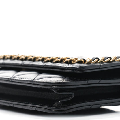 Chanel Lambskin Quilted Chain Around Wallet On Chain WOC Black 11 of 11