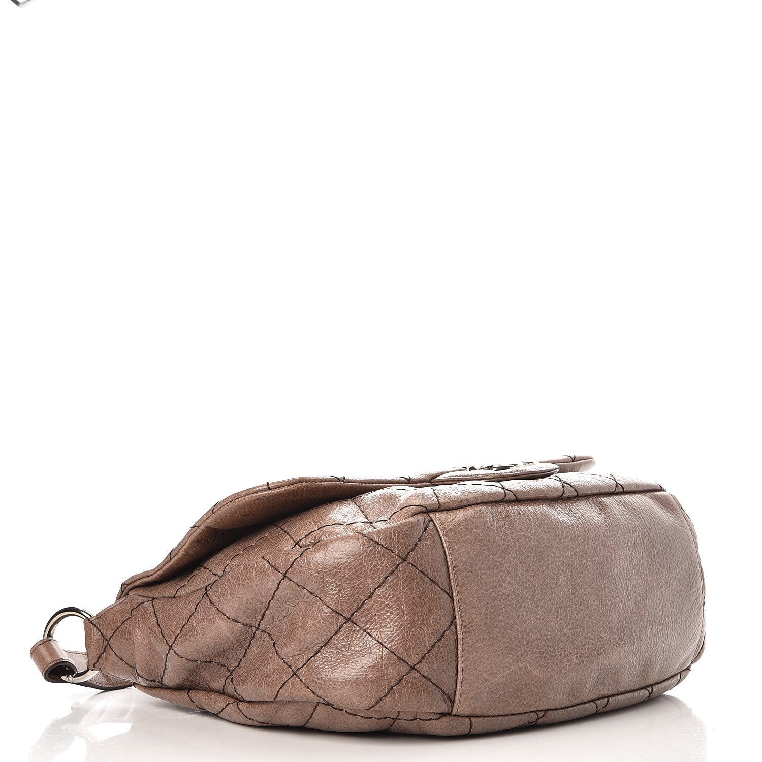 Chanel Glazed Calfskin Stitched XL On The Road Flap Brown 4 of 15