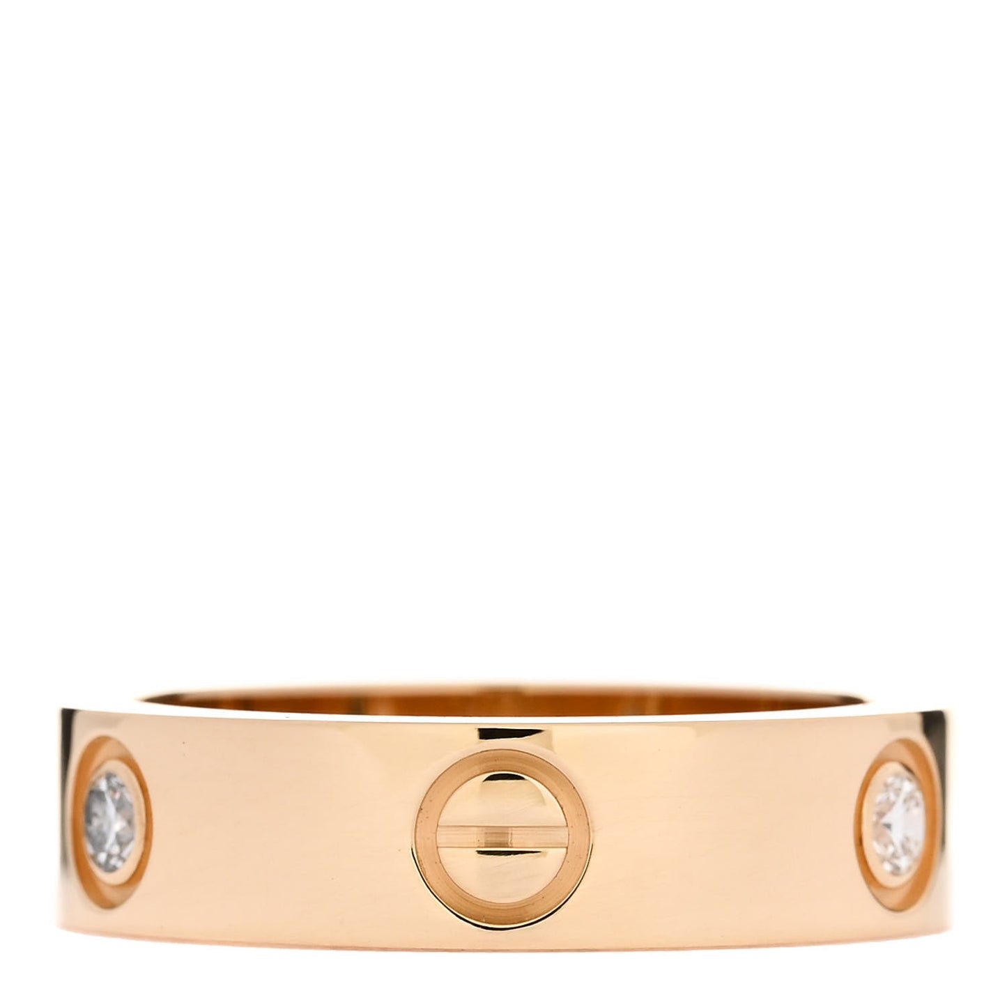 18K Yellow Gold 3 Diamond 5.5mm LOVE Ring 58 8.25