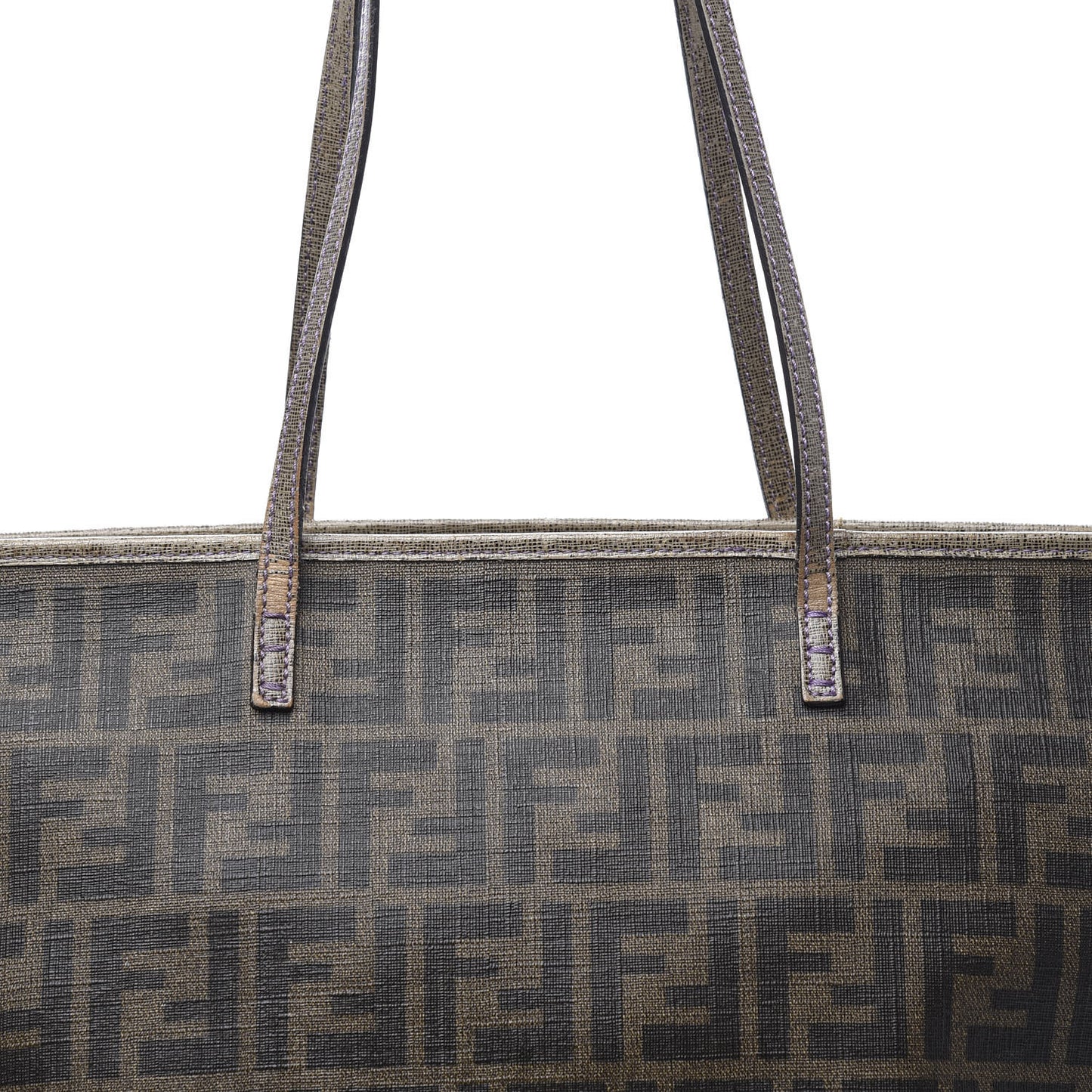 Zucca Spalmati Vitello Elite Medium Roll Tote Tobacco Viola