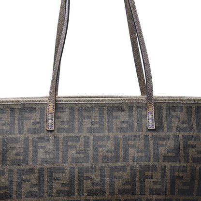 Fendi Zucca Spalmati Vitello Elite Medium Roll Tote Tobacco Viola 10 of 13