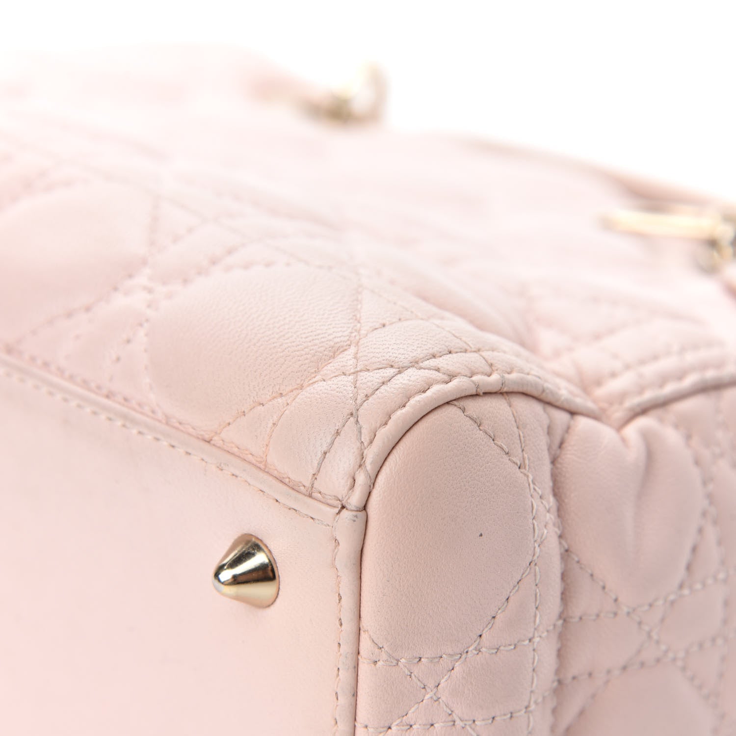 Christian Dior Lambskin Cannage Medium Lady Dior Light Pink 9 of 13