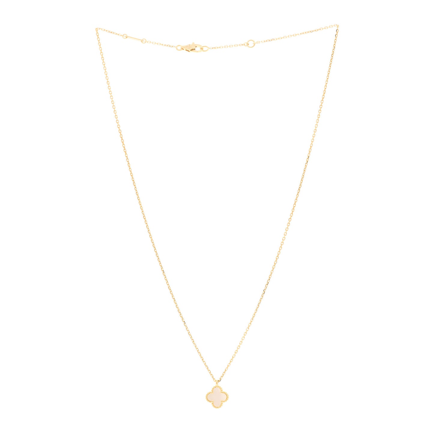 18K Yellow Gold Mother of Pearl Sweet Alhambra Pendant Necklace