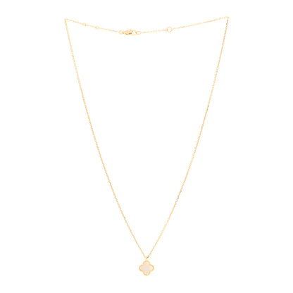 Van Cleef & Arpels 18K Yellow Gold Mother of Pearl Sweet Alhambra Pendant Necklace 3 of 5