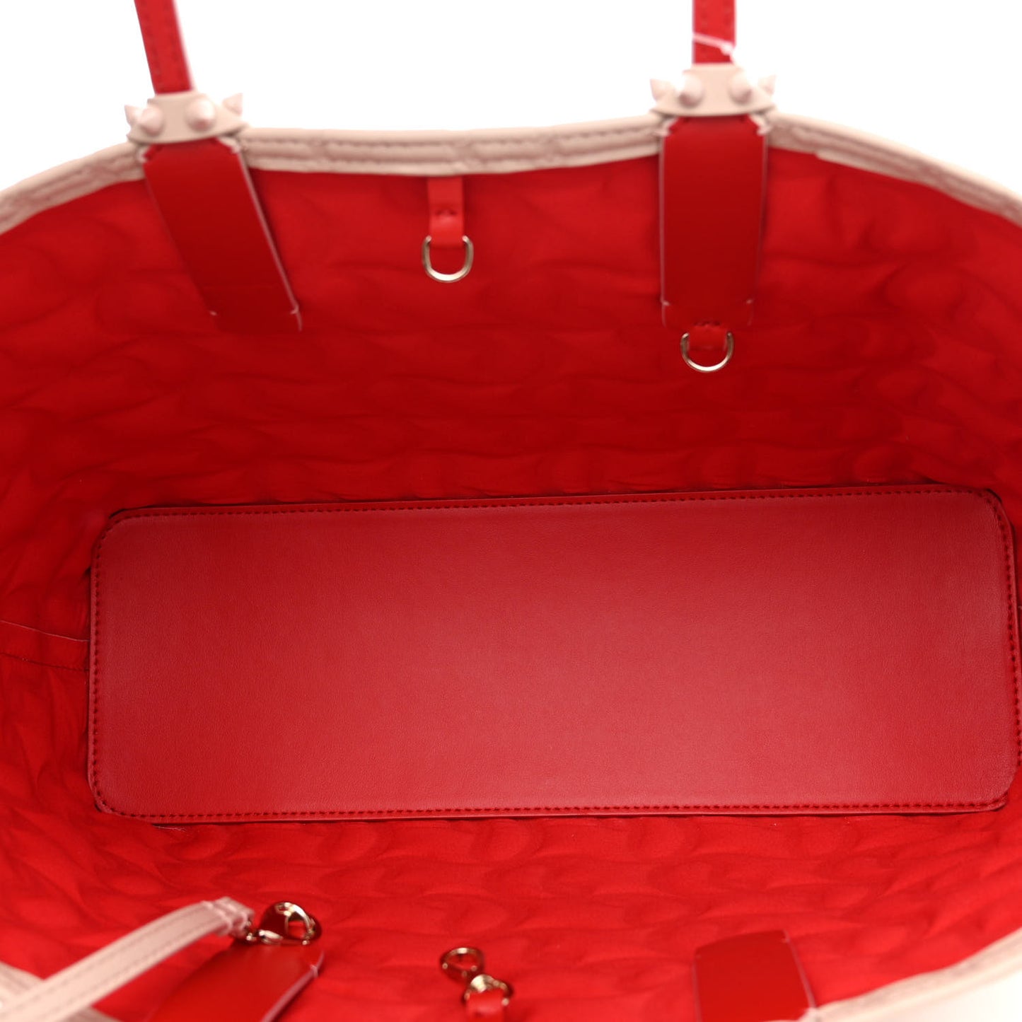 Nappa Embossed Small East West Cabata Tote Leche