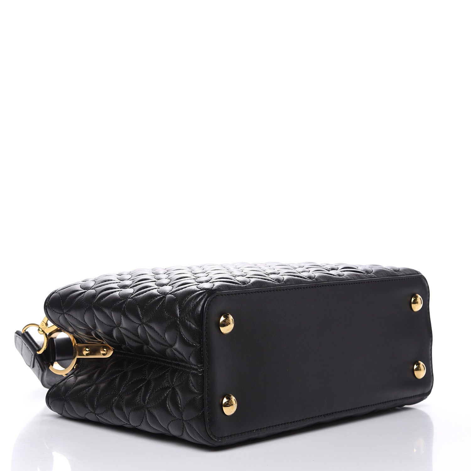 Louis Vuitton Lambskin Quilted Flower Capucines PM Black 4 of 10