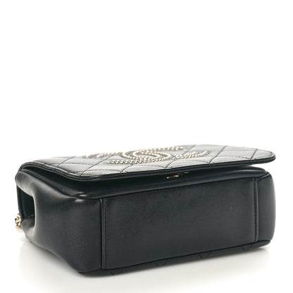 Chanel Lambskin Quilted Studded Beauty Begins Flap Black 4 of 10