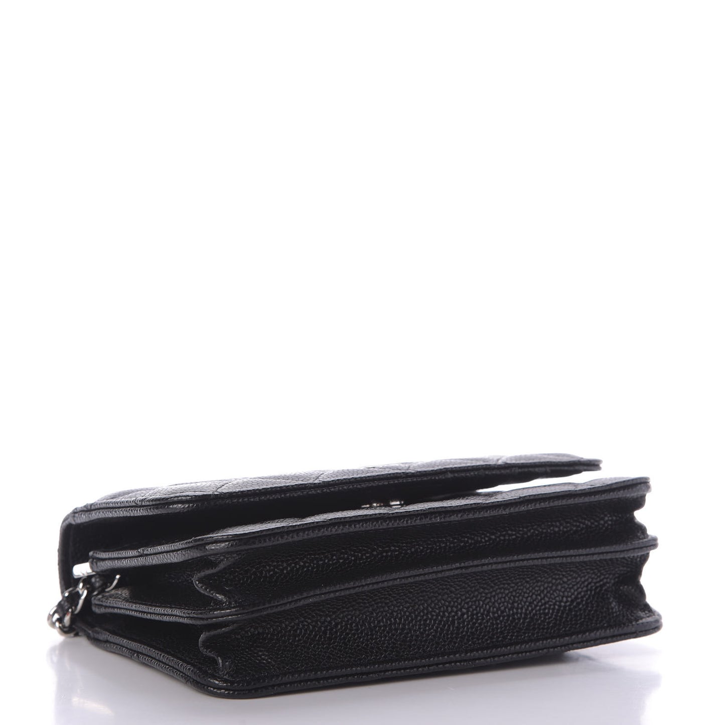 Caviar Quilted Mini Wallet On Chain WOC Black