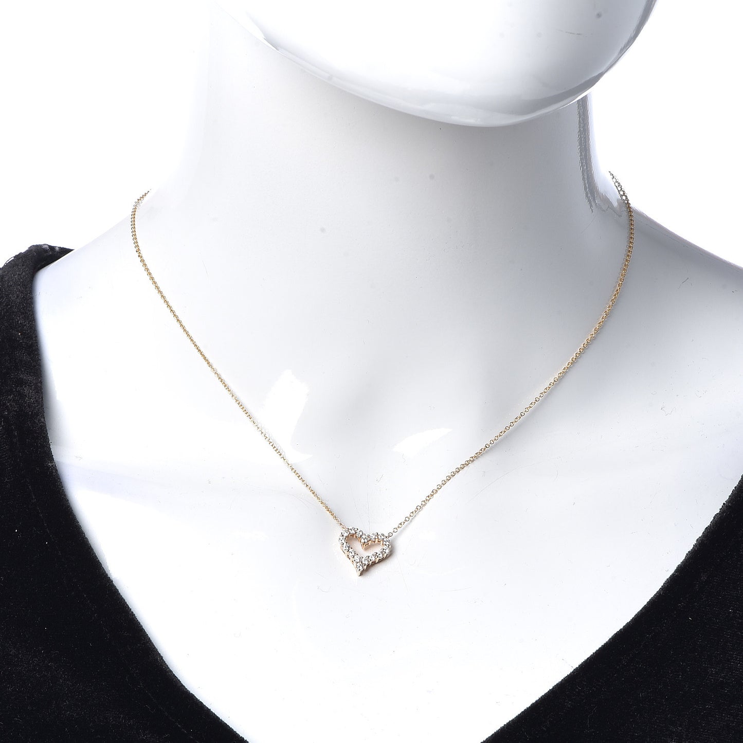 18K Rose Gold Diamond Mini Heart Pendant Necklace