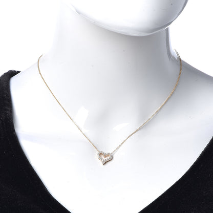 Tiffany 18K Rose Gold Diamond Mini Heart Pendant Necklace 2 of 6