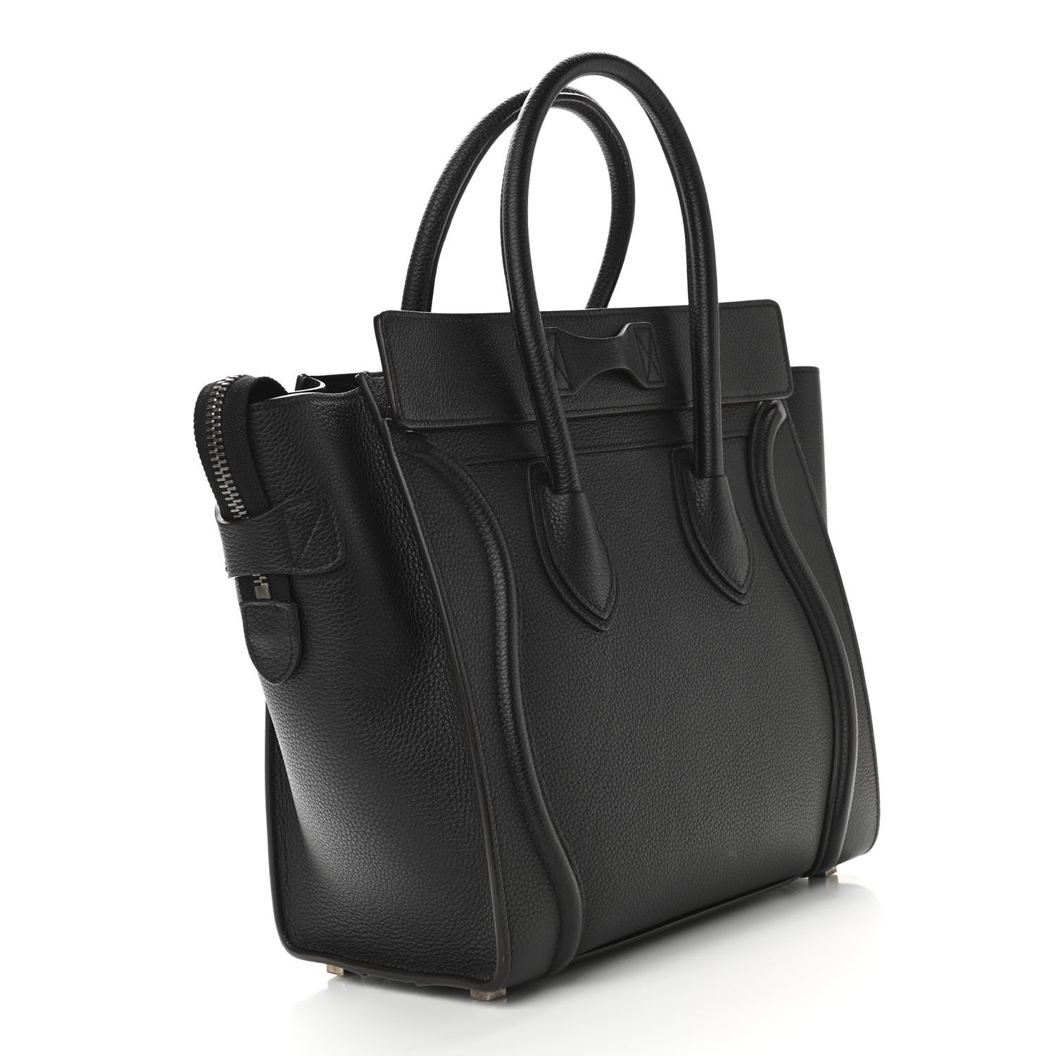 Celine Drummed Calfskin Micro Luggage Black 3 of 10