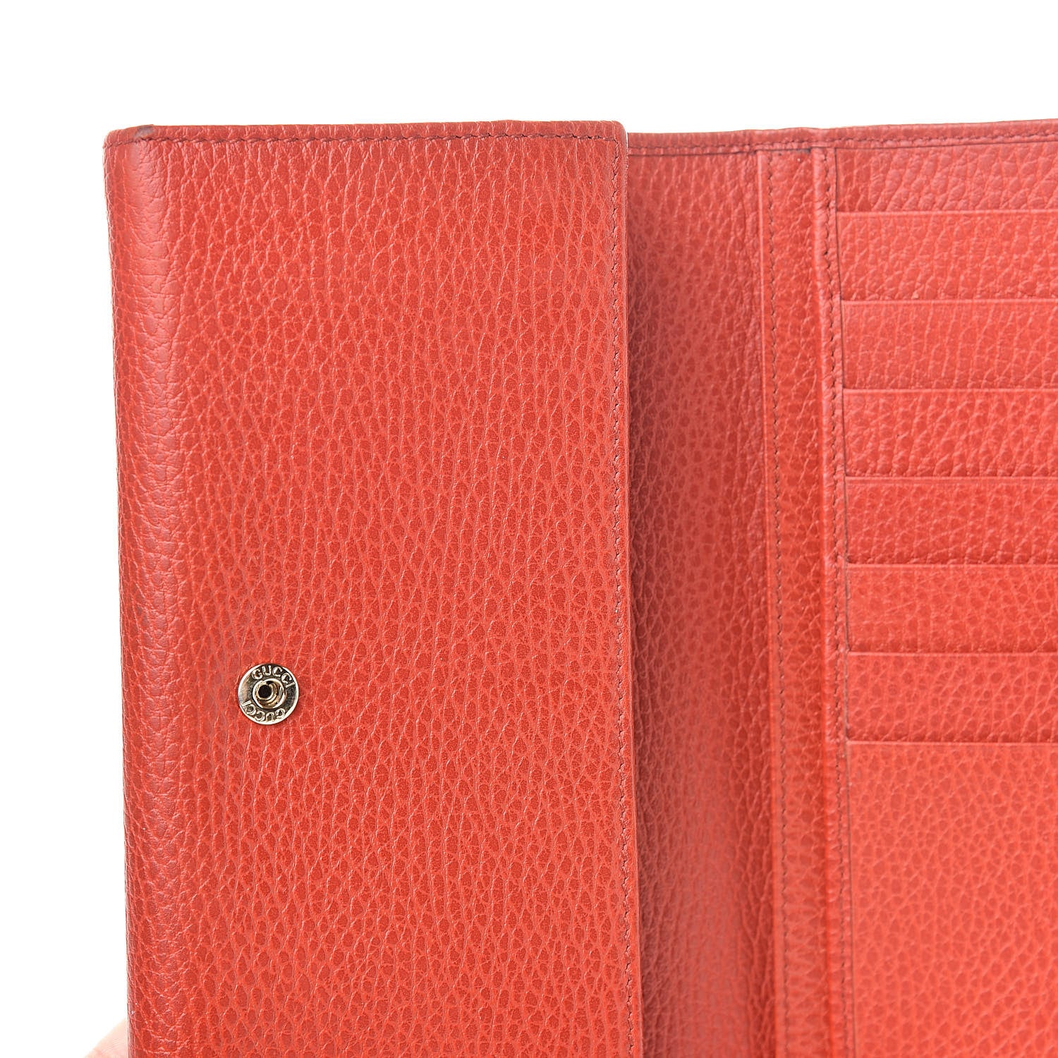 Gucci Pebbled Calfskin Continental Wallet Red 8 of 16
