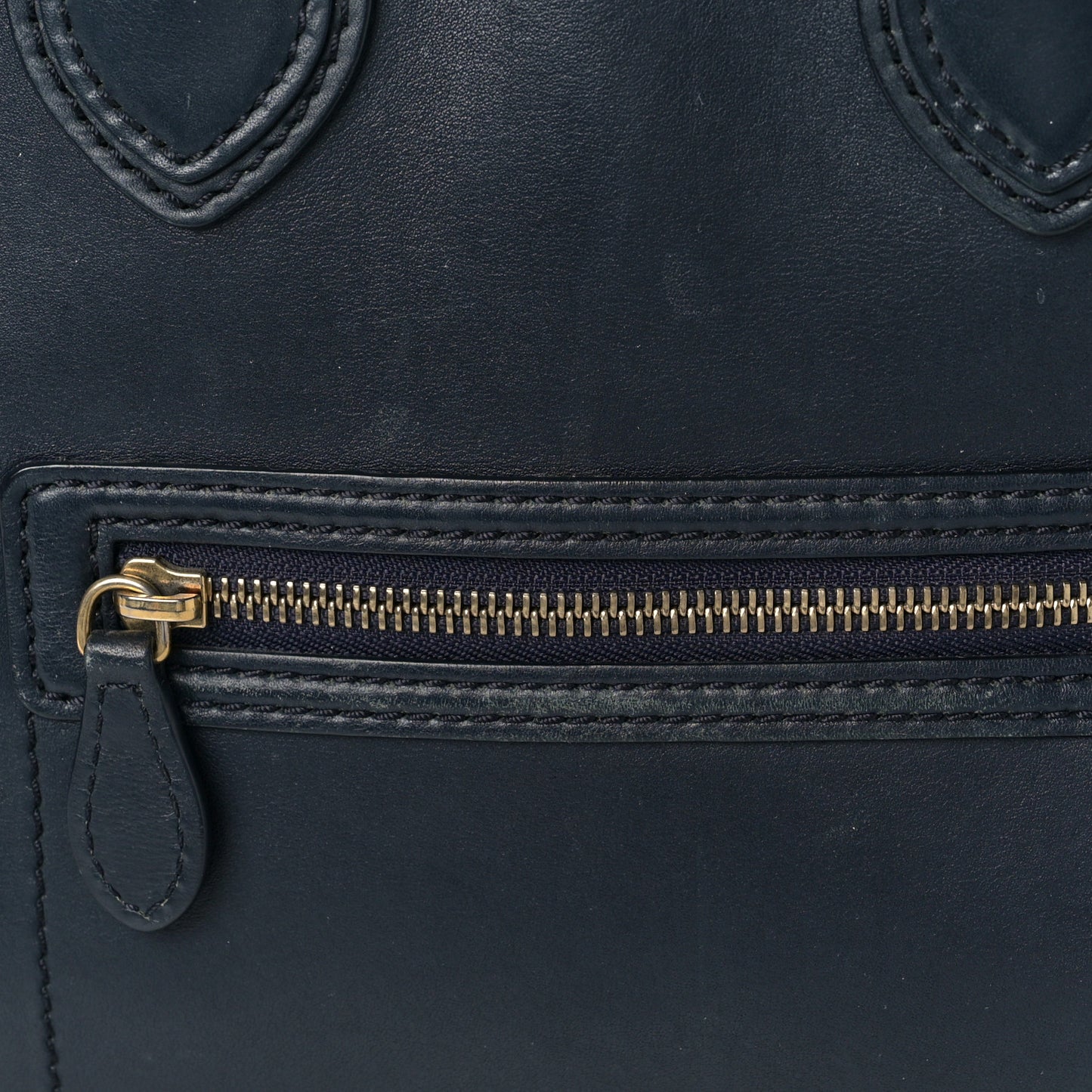 Smooth Calfskin Mini Luggage Navy Blue