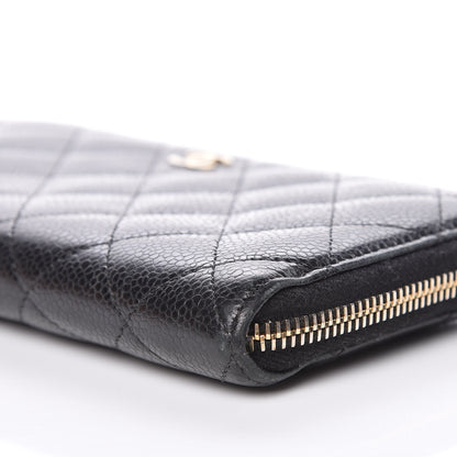 Chanel Caviar Quilted Large Zip Around Wallet Black 11 of 14