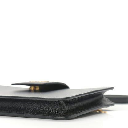 Prada Saffiano Metal Phone Wristlet Crossbody Wallet Black 9 of 11