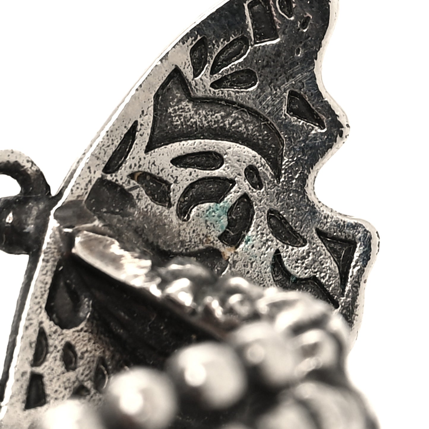 Metal Crystal Butterfly Studded Ring Silver
