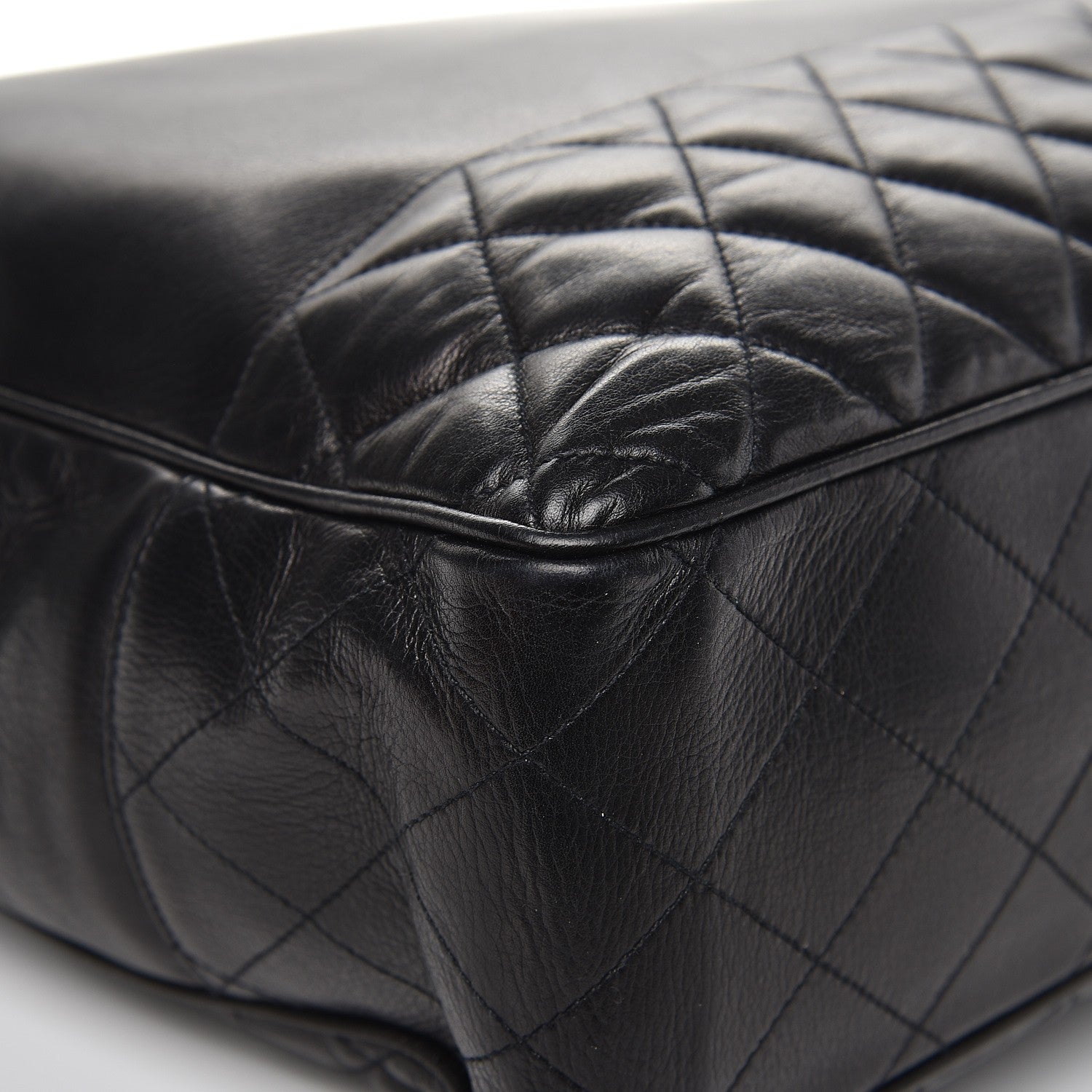 Chanel Lambskin Quilted Large Shoulder Bag Black 8 of 13