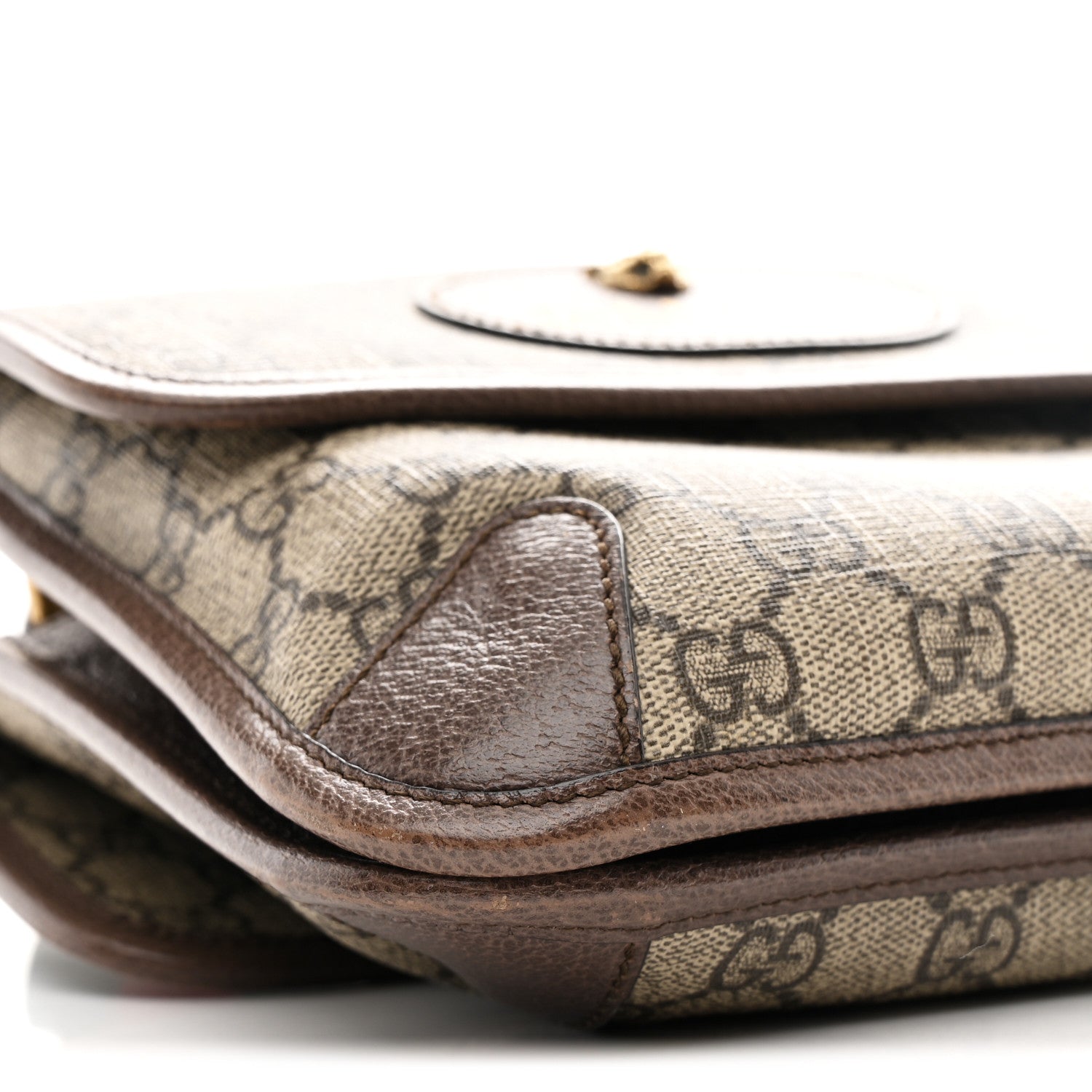 Gucci GG Supreme Monogram Web Small Neo Vintage Double Flap Messenger Bag Beige New Acero 9 of 10