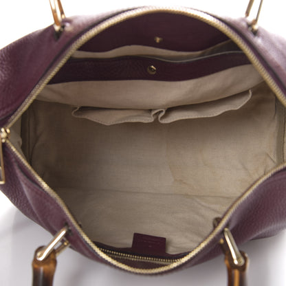 Gucci Calfskin Bamboo Medium Shopper Boston Burgundy 4 of 11