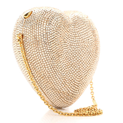 Judith Leiber Crystal Heart Minaudiere Clutch Gold 3 of 14