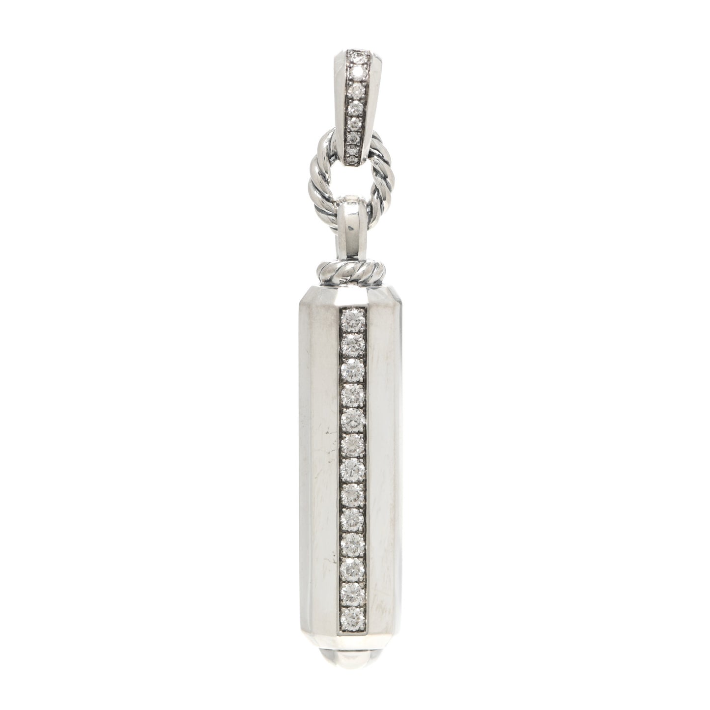 Sterling Silver Diamond Lexington Barrel Pendant