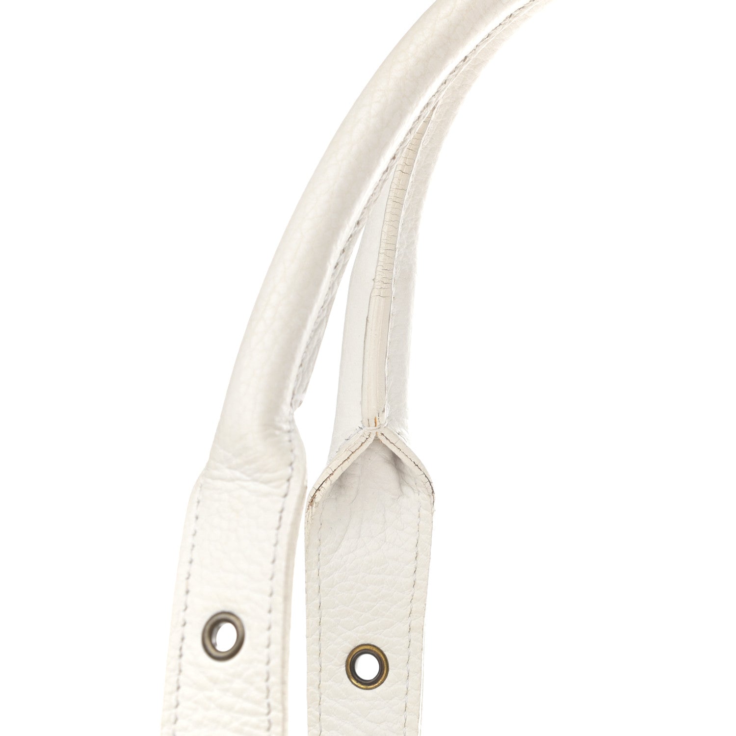 Burberry Signature Grain Calfskin Check Embossed Tote White 17 of 19