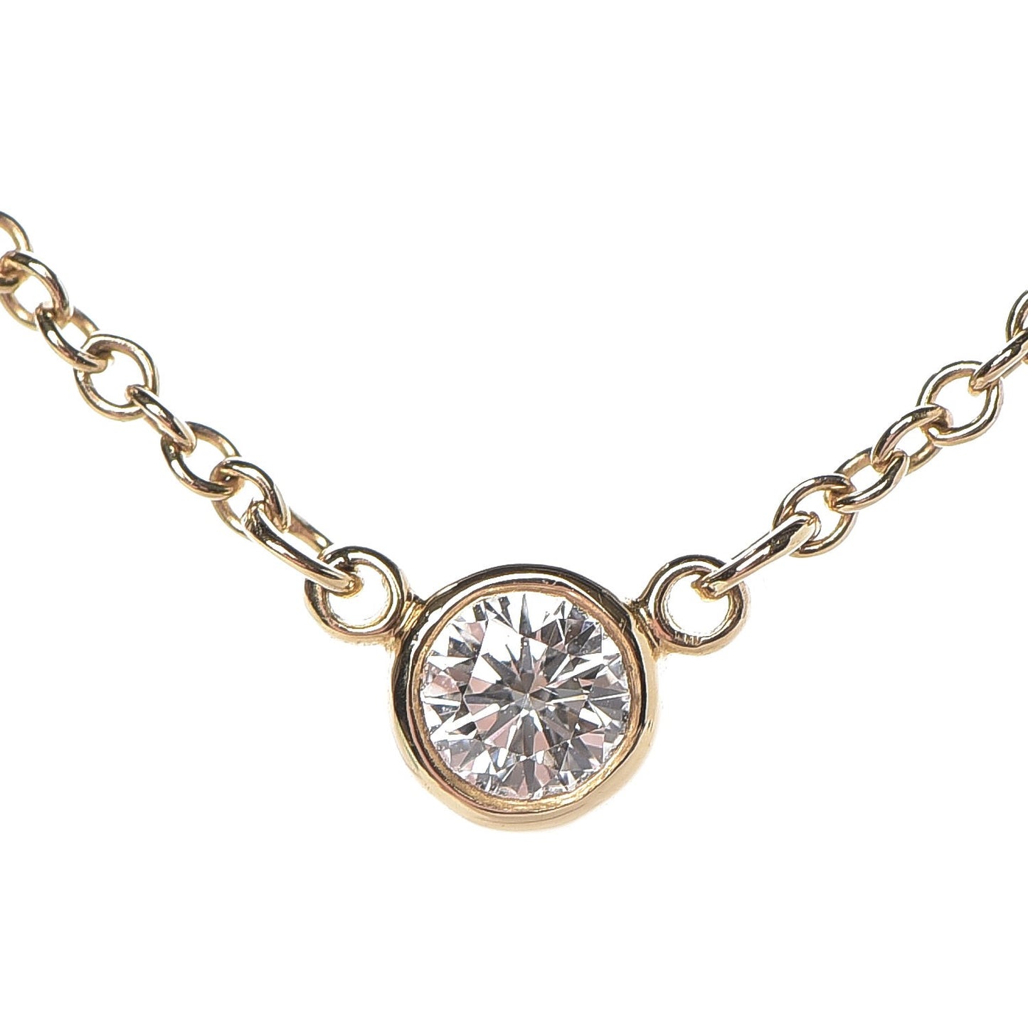 18K Yellow Gold Diamond .12ct Elsa Peretti Diamonds by the Yard Pendant Necklace
