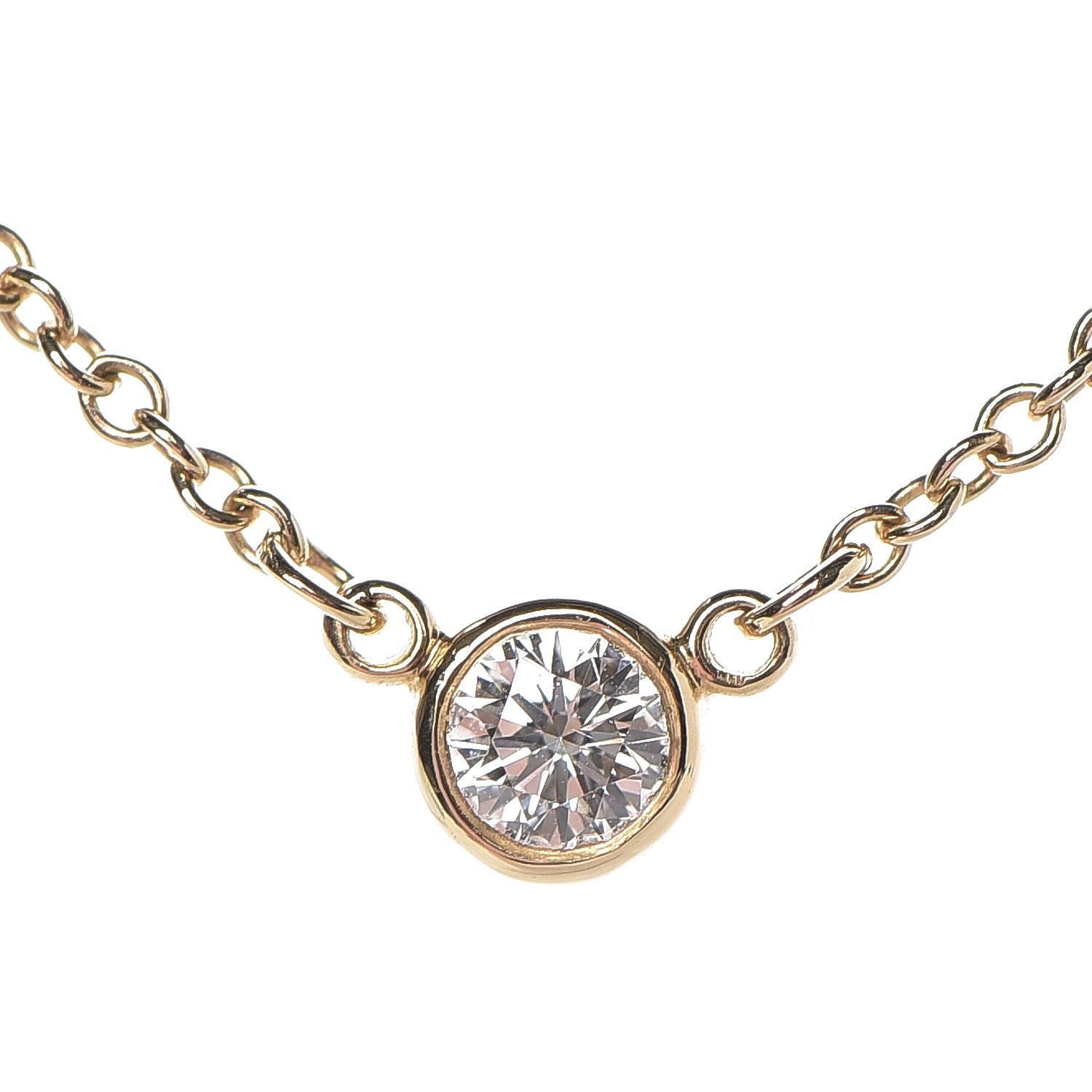 Tiffany 18K Yellow Gold Diamond .12ct Elsa Peretti Diamonds by the Yard Pendant Necklace 4 of 8