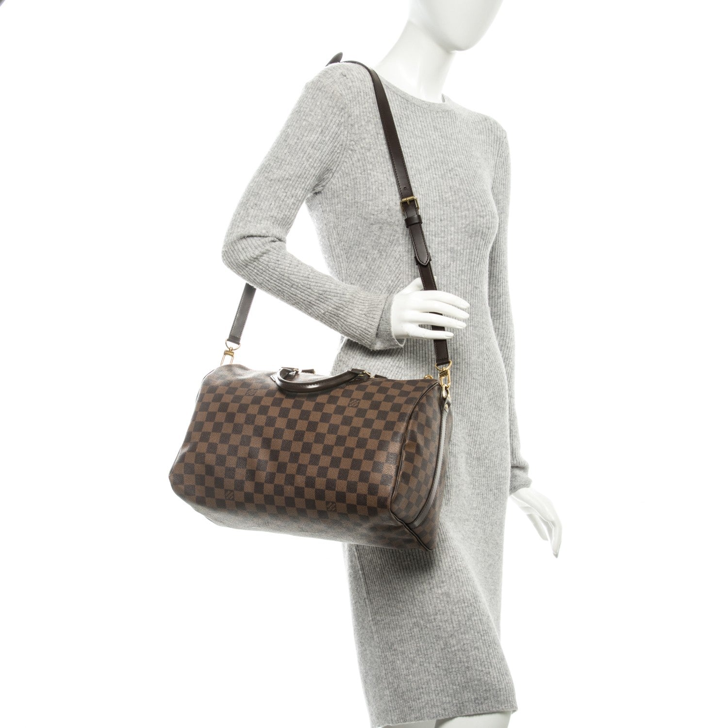 Louis Vuitton Damier Ebene Speedy Bandouliere 35 2 of 8