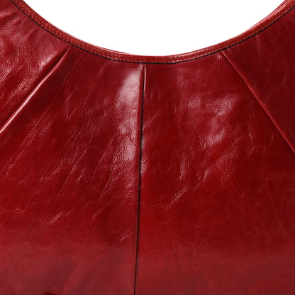 Saint Laurent Calfskin Buffalo Horn Mombasa Hobo Red 8 of 10