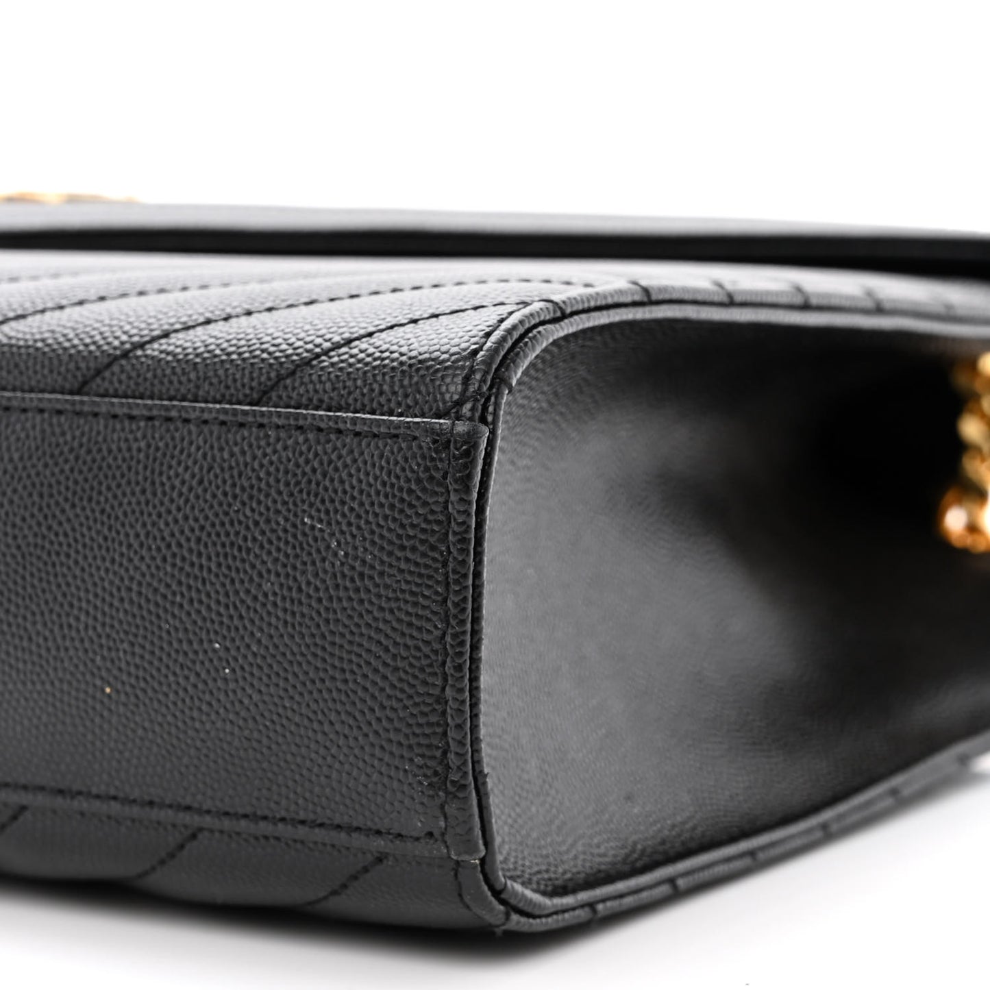 Grain De Poudre Matelasse Chevron Large Monogram Satchel Black