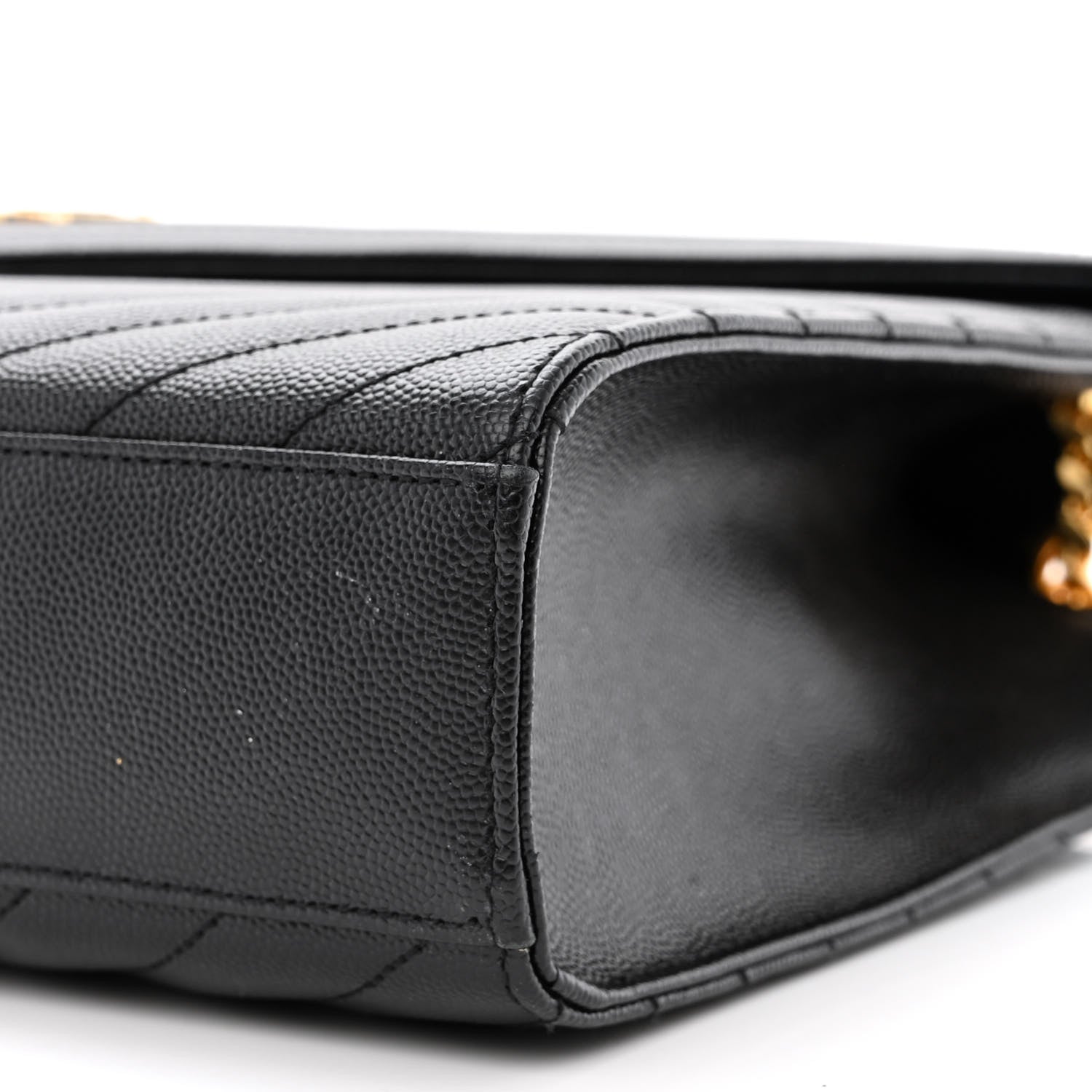 Saint Laurent Grain De Poudre Matelasse Chevron Large Monogram Satchel Black 10 of 10