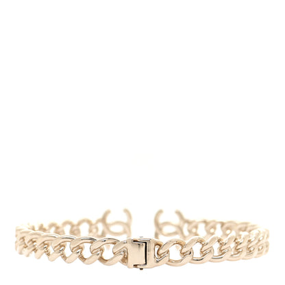 Chanel Metal CC Chain Link Choker Necklace M Gold 3 of 4