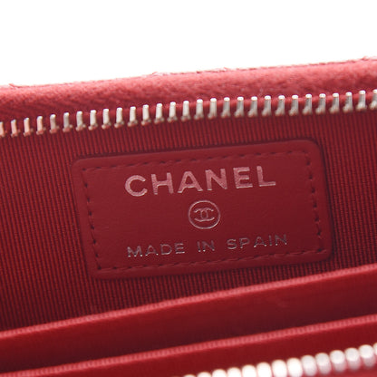 Chanel Caviar Quilted Zip Coin Purse Red 6 of 8
