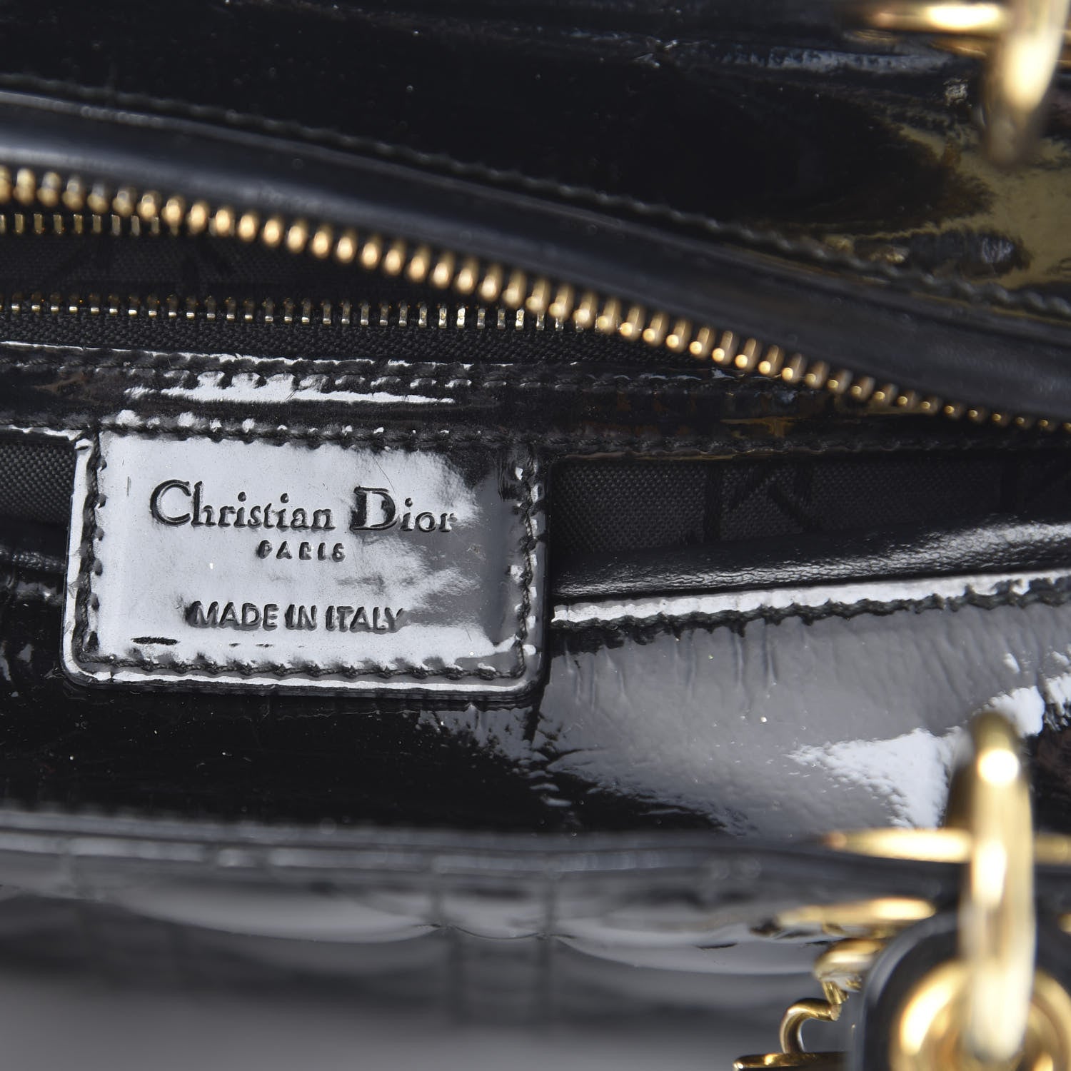 Christian Dior Patent Cannage Medium Lady Dior Black 6 of 13