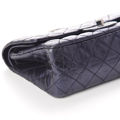 Chanel Metallic Aged Calfskin 2.55 Reissue 225 Flap Dark Navy Blue 8 of 10