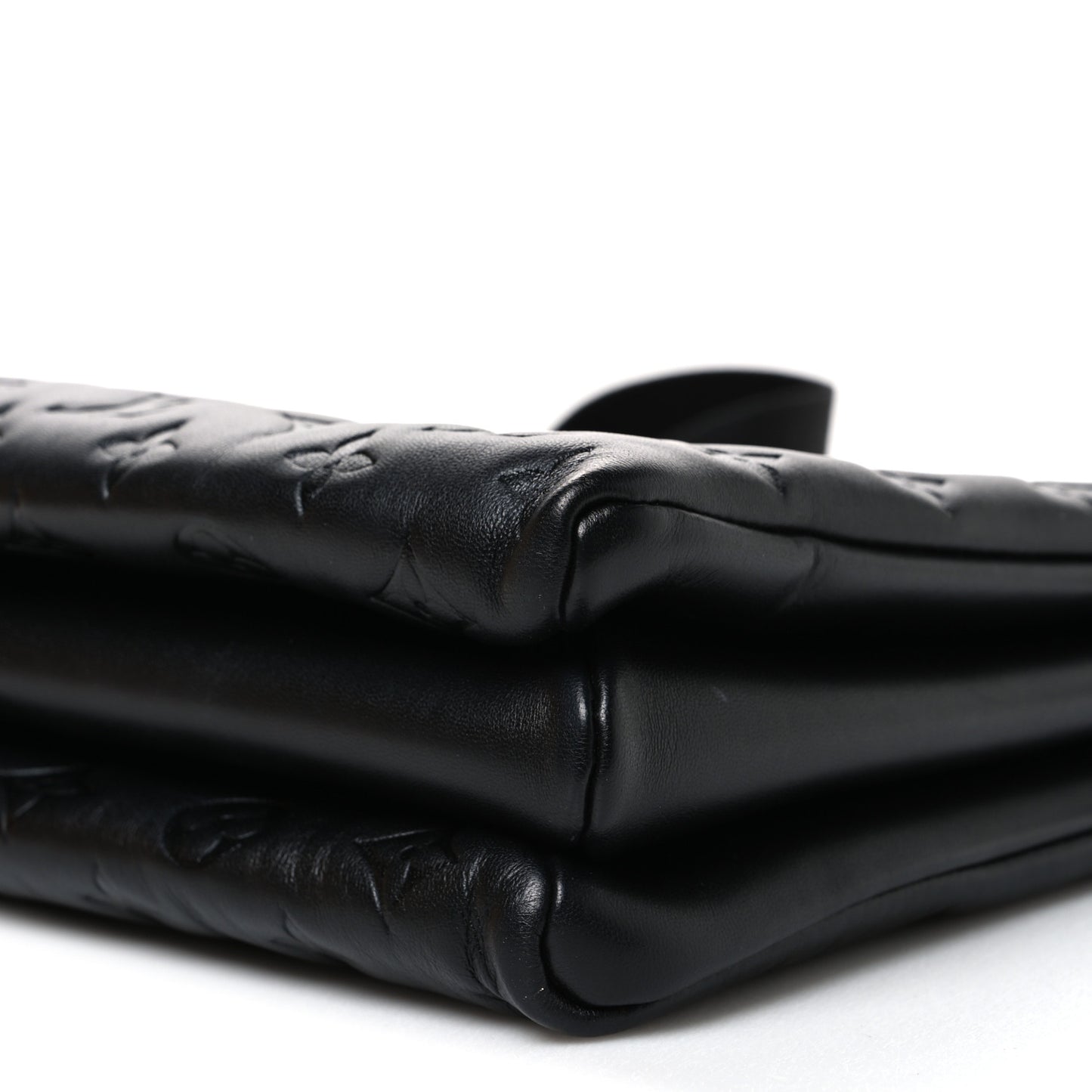 Lambskin Embossed Monogram Coussin MM Black