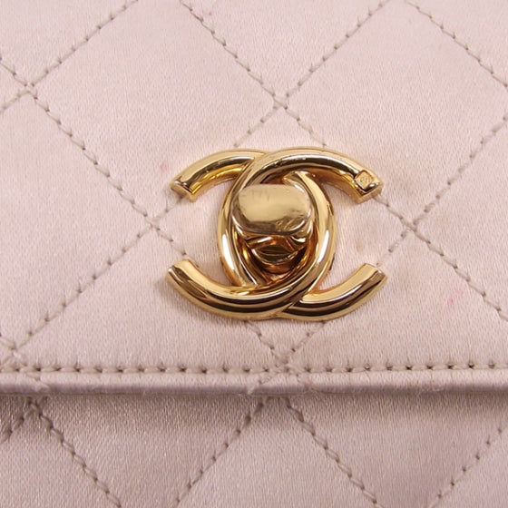Chanel Satin Quilted Mini Flap Ivory 7 of 12