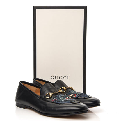 Gucci Lambskin Wolf Embroidered Mens Brixton Horsebit Loafers 11 Black 12 of 12