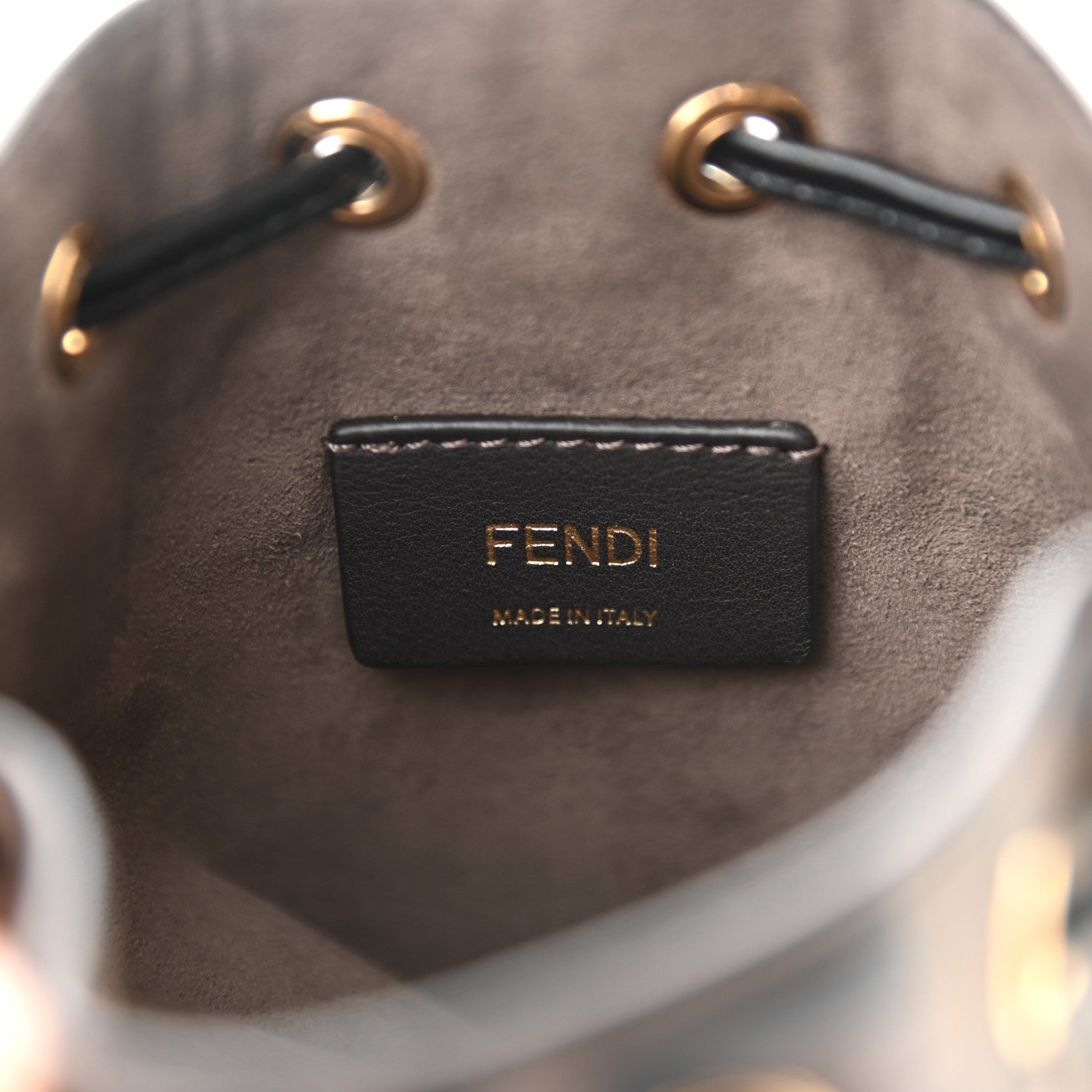 Fendi Vitello Liberty F is Fendi Bi-Color FF 1974 Embossed Mini Mon Tresor Bucket Bag Maya Black 8 of 10