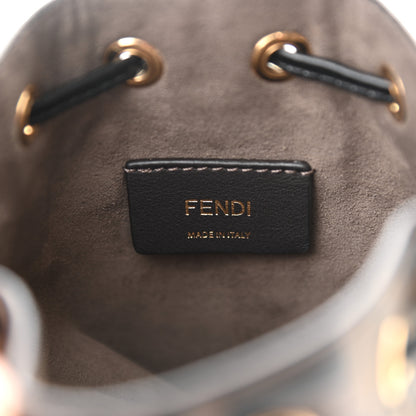 Fendi Vitello Liberty F is Fendi Bi-Color FF 1974 Embossed Mini Mon Tresor Bucket Bag Maya Black 8 of 10