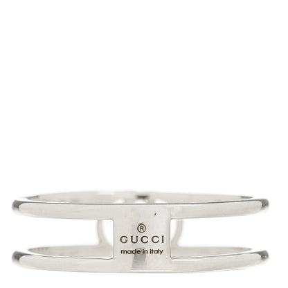 Gucci Sterling Silver 6mm Interlocking G Open Band Ring 60 9.25 3 of 4