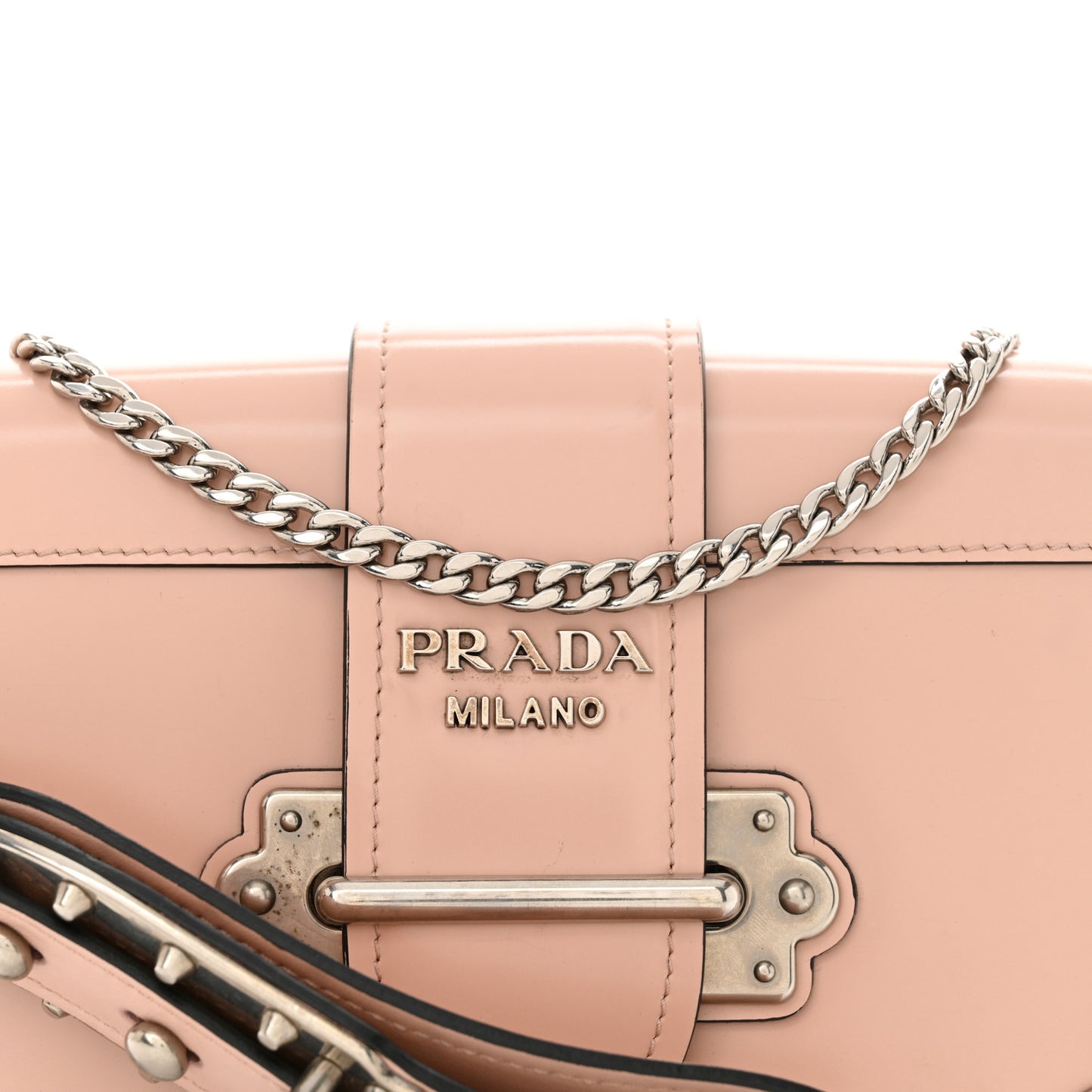 Spazzolato Soft Calf Cahier Chain Wristlet Clutch Pesca