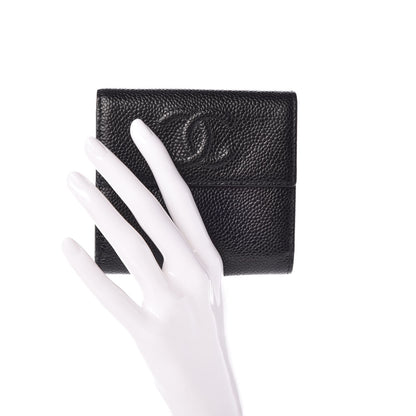 Chanel Caviar Timeless CC Compact French Wallet Black 2 of 11